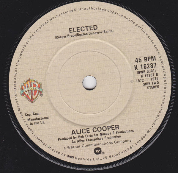 Alice Cooper : School's Out (7", Single, RE, RP, Buf)