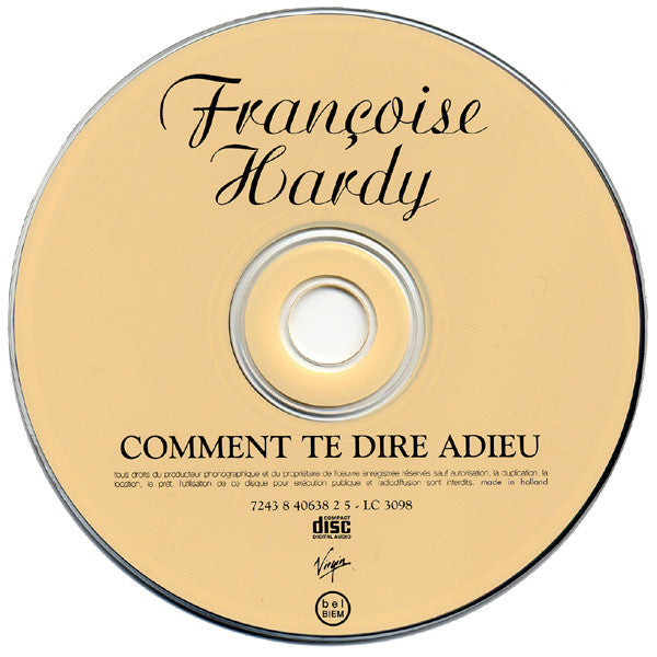 Françoise Hardy : Comment Te Dire Adieu (CD, Album, RE, Jew)