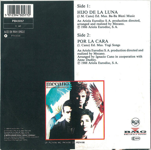 Mecano : Hijo De La Luna (7", Single)