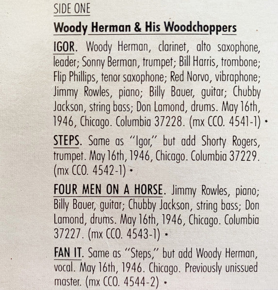 Woody Herman & His Woodchoppers*, Gene Krupa Jazz Trio, Harry James & His Sextet : The 1940's - The Small Groups: New Directions (LP, Comp, Mono, RM)