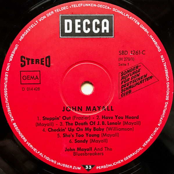 John Mayall And The Bluesbreakers* : John Mayall And The Bluesbreakers (LP, Comp, Club)