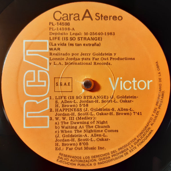 War : Life (Is So Strange) (La Vida Es Tan Extraña) (LP, Album)