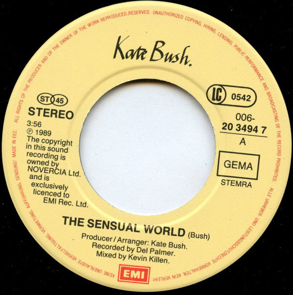 Kate Bush : The Sensual World (7", Single)