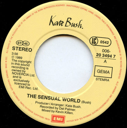 Kate Bush : The Sensual World (7", Single)