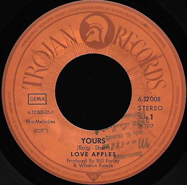 Love Apples : Yours (7", Single)