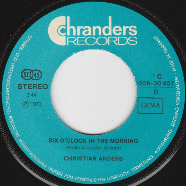 Christian Anders : It's Out Of My Hands (7", Single)