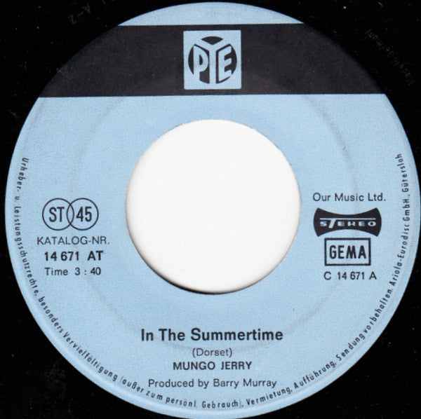 Mungo Jerry : In The Summertime (7", Single)