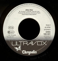 Ultravox : All Stood Still (7", Single)