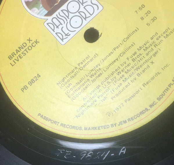 Brand X (3) : Livestock (LP, Album, RE, HUB)