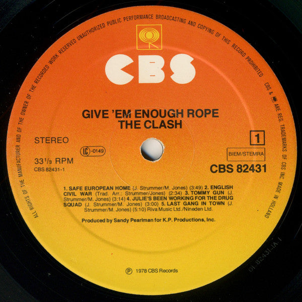 The Clash : Give 'Em Enough Rope (LP, Album, RE)