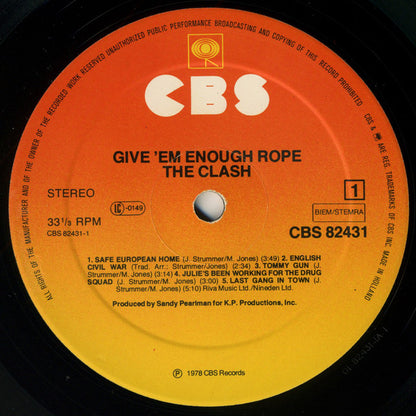 The Clash : Give 'Em Enough Rope (LP, Album, RE)