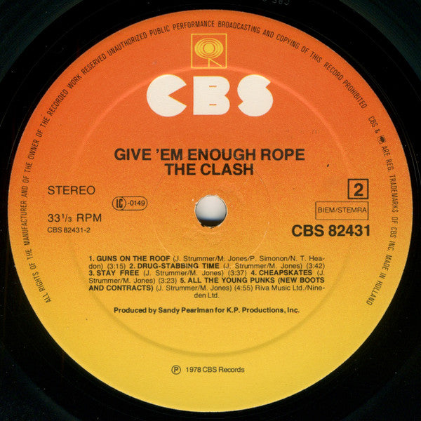 The Clash : Give 'Em Enough Rope (LP, Album, RE)