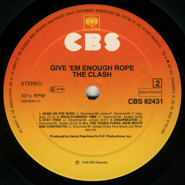 The Clash : Give 'Em Enough Rope (LP, Album, RE)
