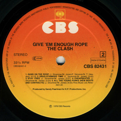 The Clash : Give 'Em Enough Rope (LP, Album, RE)