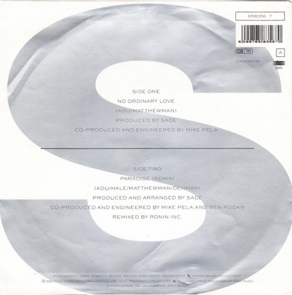 Sade : No Ordinary Love (7", Single)