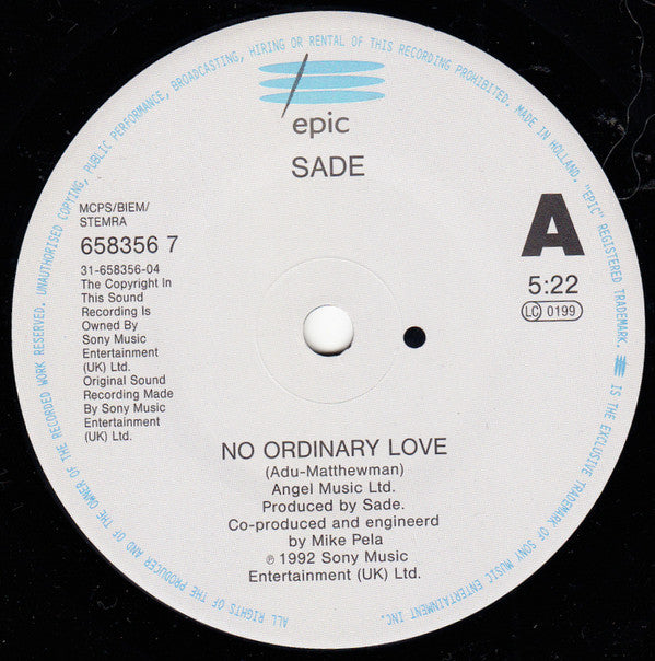 Sade : No Ordinary Love (7", Single)