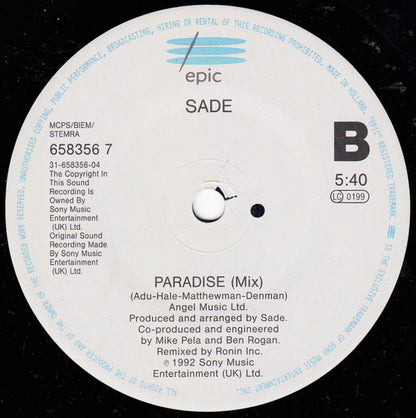 Sade : No Ordinary Love (7", Single)