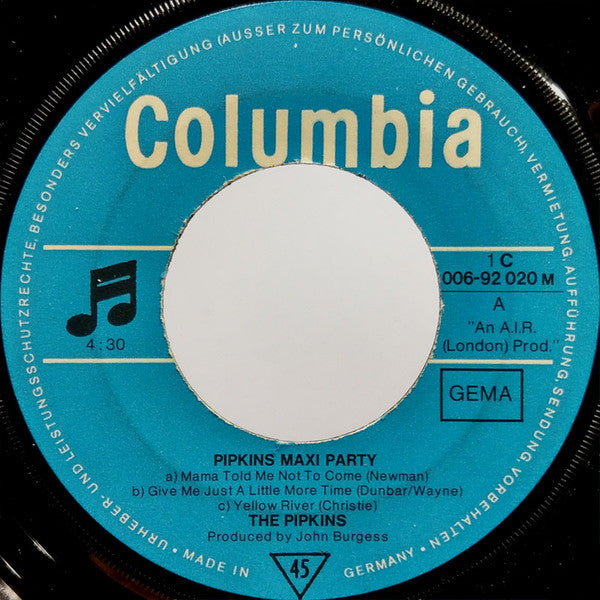 The Pipkins : Pipkins Maxi Party (7")