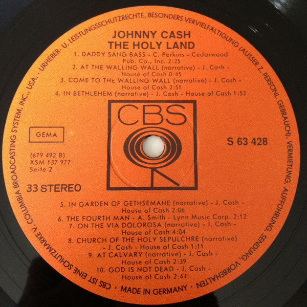 Johnny Cash : The Holy Land (LP, Album)