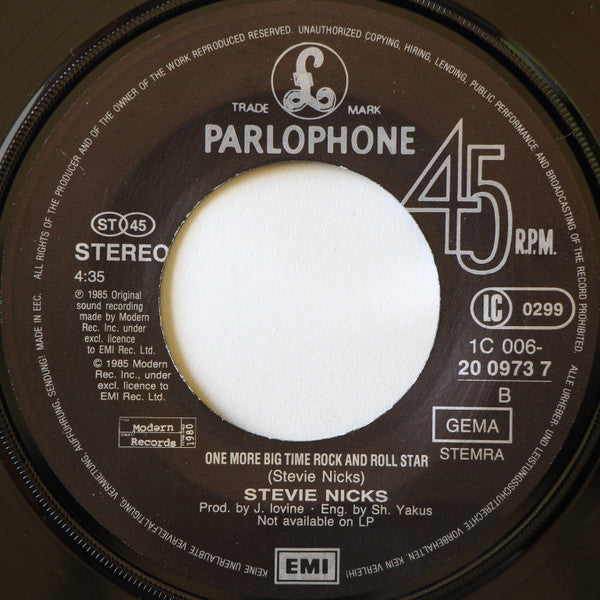 Stevie Nicks : Talk To Me (7", Single)