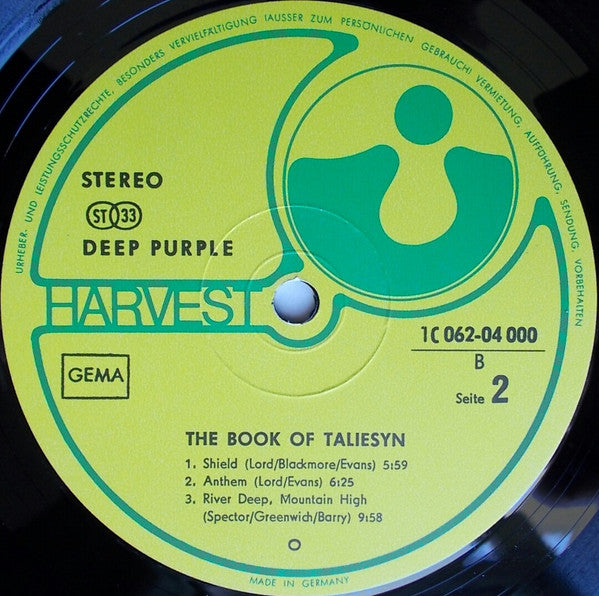 Deep Purple : The Book Of Taliesyn (LP, Album, RE, Gat)