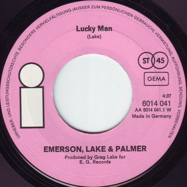 Emerson, Lake & Palmer : Lucky Man (7", Single)