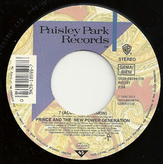 Prince And The New Power Generation : 7 (7", Single, Big)