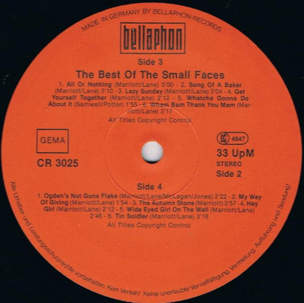 Small Faces : Best Of Small Faces (2xLP, Comp)