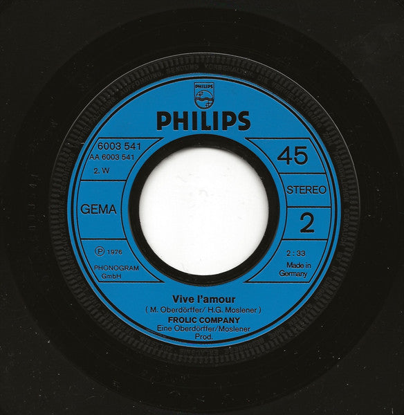 Frolic Company : Sommer Girl / Vive L'amour (7", Single)