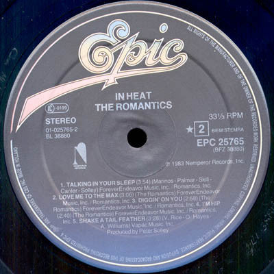 The Romantics : In Heat (LP, Album)