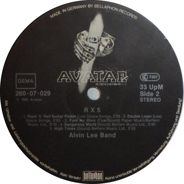Alvin Lee : RX5 (LP, Album)