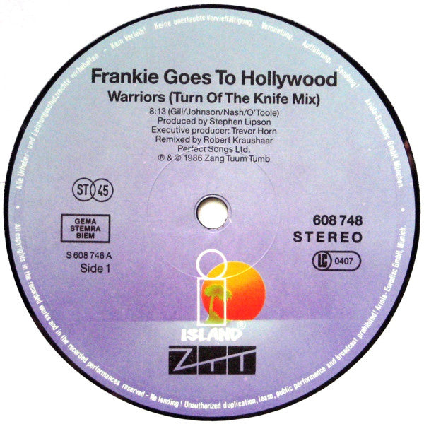 Frankie Goes To Hollywood : Warriors (Turn Of The Knife Mix) (12", Maxi)