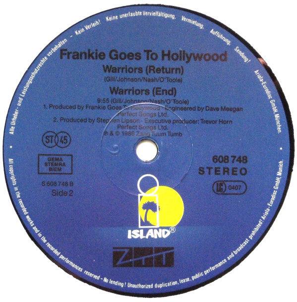 Frankie Goes To Hollywood : Warriors (Turn Of The Knife Mix) (12", Maxi)