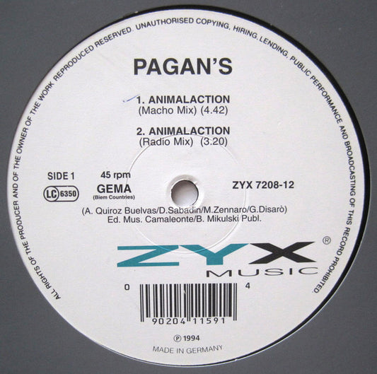 Paraje : Animalaction (12", Single)
