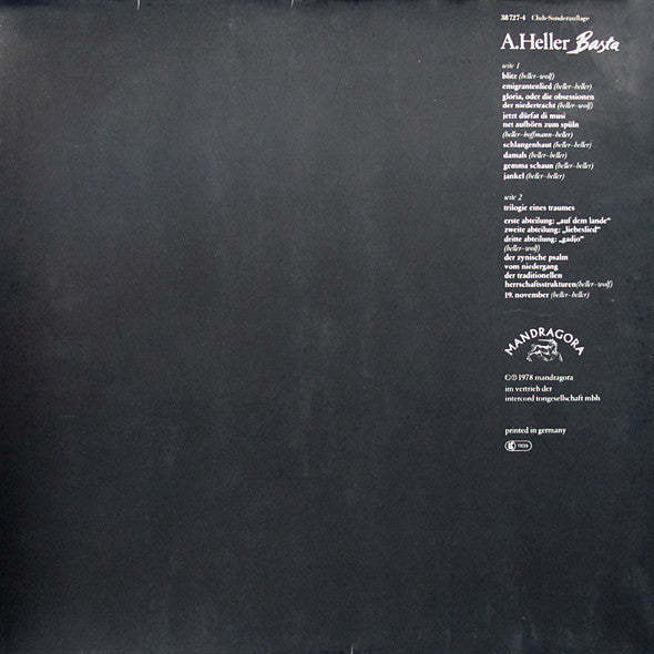 A. Heller* : Basta (LP, Album, Club)