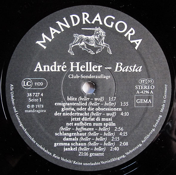 A. Heller* : Basta (LP, Album, Club)