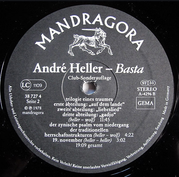 A. Heller* : Basta (LP, Album, Club)