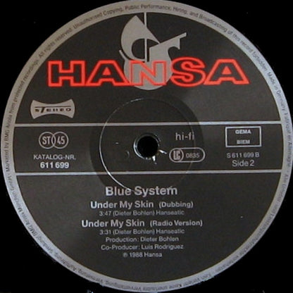 Blue System : Under My Skin (12", Maxi)