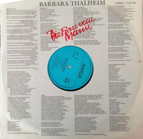 Barbara Thalheim : Die Frau Vom Mann (LP, Album)