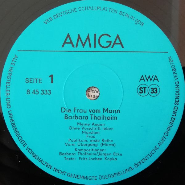 Barbara Thalheim : Die Frau Vom Mann (LP, Album)