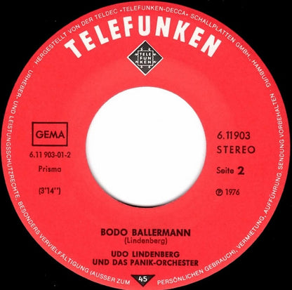 Udo Lindenberg & Das Panik-Orchester* : Ich Träume Oft Davon, Ein Segelboot Zu Klau'n (7", Single)