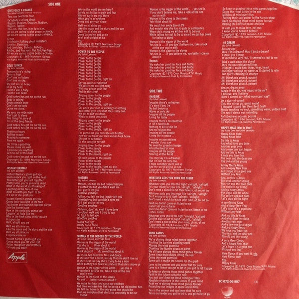 Lennon* & The Plastic Ono Band : Shaved Fish (LP, Comp, RE)