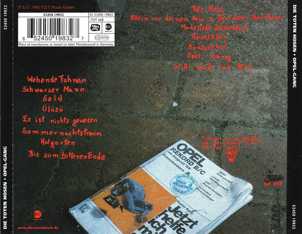 Die Toten Hosen : Opel-Gang (CD, Album, RE)