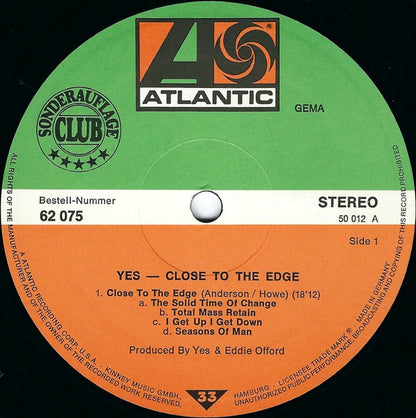 Yes : Close To The Edge (LP, Album, Club)