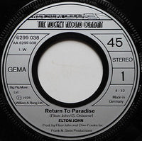 Elton John : Return To Paradise (7", Single)
