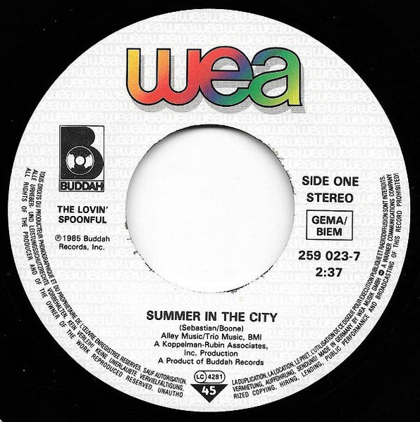 The Lovin' Spoonful : Summer In The City (7", Single)