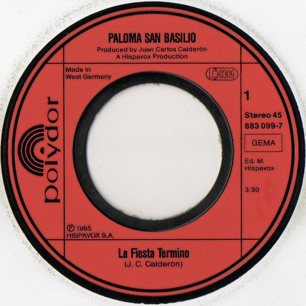 Paloma San Basilio : La Fiesta Termino / Sin Ti (Without You) (7", Single)