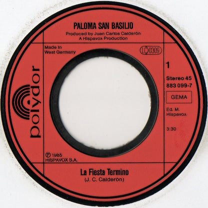 Paloma San Basilio : La Fiesta Termino / Sin Ti (Without You) (7", Single)