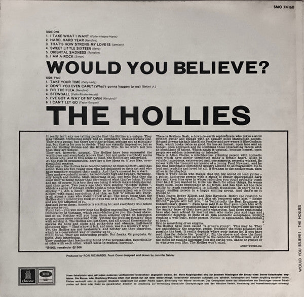 The Hollies : Would You Believe? (LP, Album, M/Print)