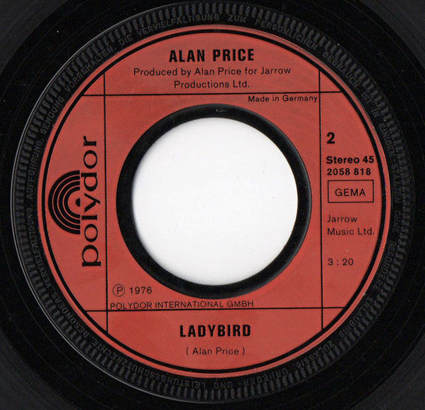 Alan Price : Kissed Away The Night (7", Single)